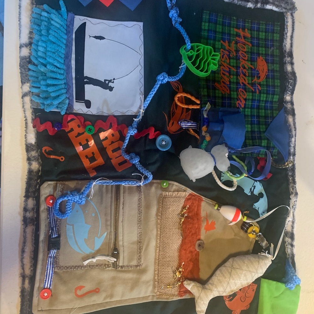 Hooked on Fishing Fidget Lap/table Quilt